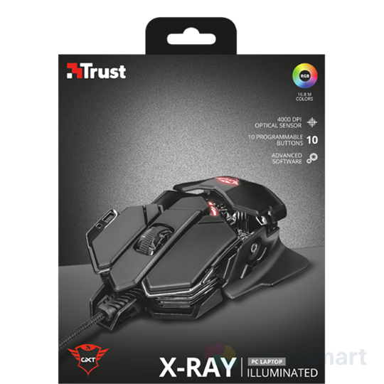 Trust 22089 GXT 138 X-Ray vezetékes gamer egér -fekete