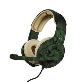 Trust 24359 GXT 411C Radius gamer headset - zöld, terepszínű