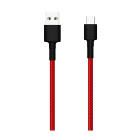 Xiaomi SJV4110GL Mi USB-C > USB-A adatkábel - piros | 1.0m, szövet borítás