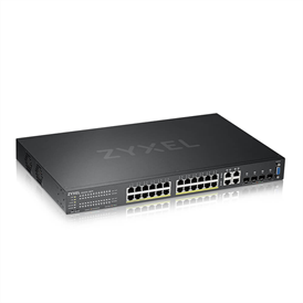 Zyxel GS2220-28HP-EU0101F Switch 24x1000Mbps (24xPOE) + 4xGigabit kombó SFP, Menedzselhető Rackes