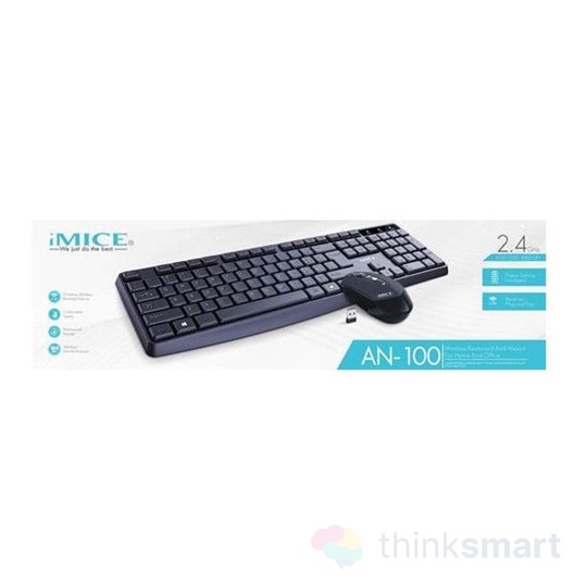 iMICE AN-100 vezeték nélküli Billentyűzet + egér, USB fekete
